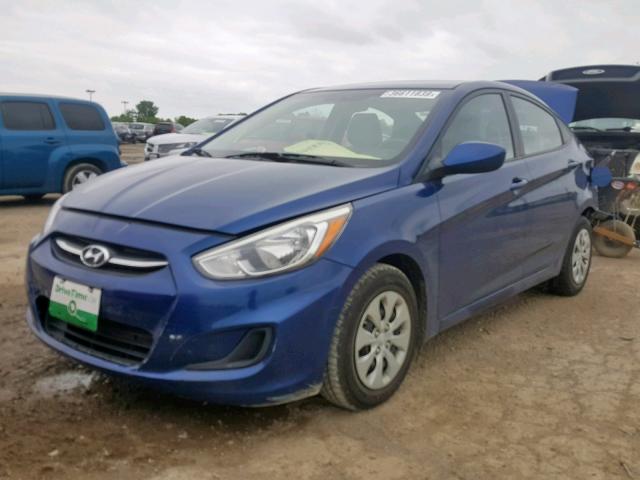 KMHCT4AE0GU967096 - 2016 HYUNDAI ACCENT SE BLUE photo 2