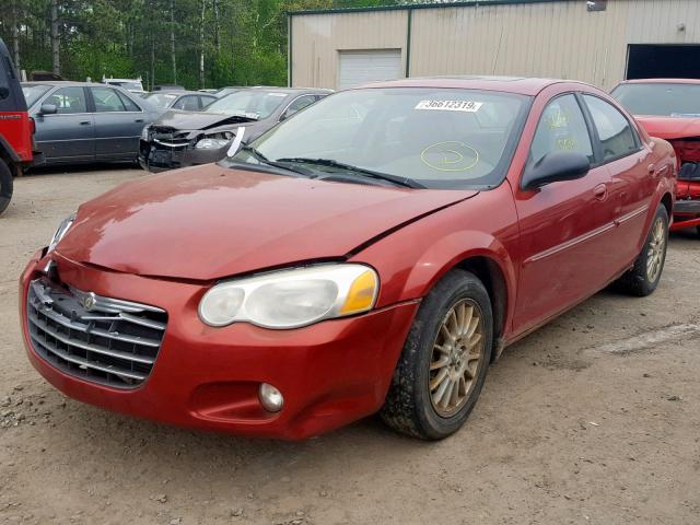 1C3EL56R34N186338 - 2004 CHRYSLER SEBRING LX RED photo 2