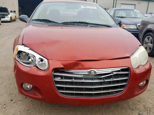 1C3EL56R34N186338 - 2004 CHRYSLER SEBRING LX RED photo 9