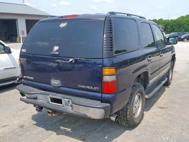 1GNEK13Z25J228638 - 2005 CHEVROLET TAHOE K150 BLUE photo 4