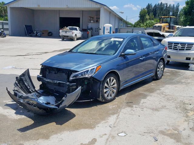 5NPE34AF4GH344175 - 2016 HYUNDAI SONATA SPO BLUE photo 2