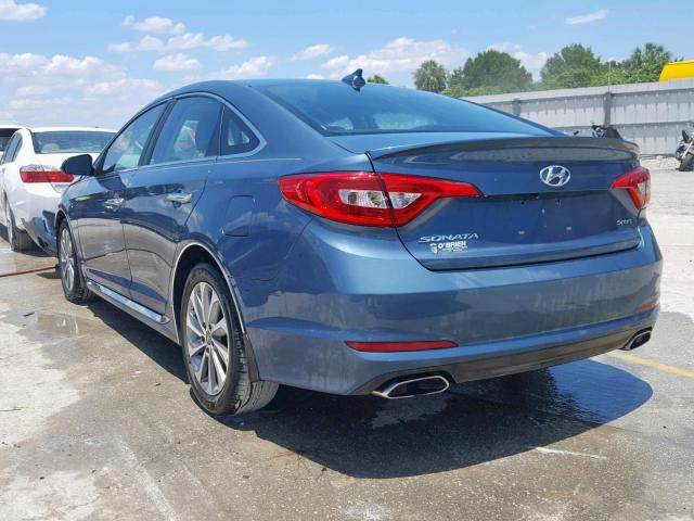 5NPE34AF4GH344175 - 2016 HYUNDAI SONATA SPO BLUE photo 3