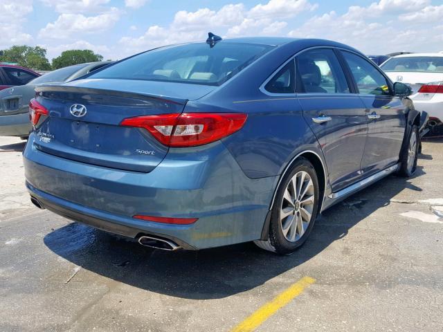 5NPE34AF4GH344175 - 2016 HYUNDAI SONATA SPO BLUE photo 4