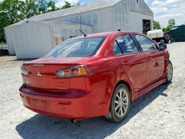 JA32U2FU5FU008291 - 2015 MITSUBISHI LANCER ES RED photo 4