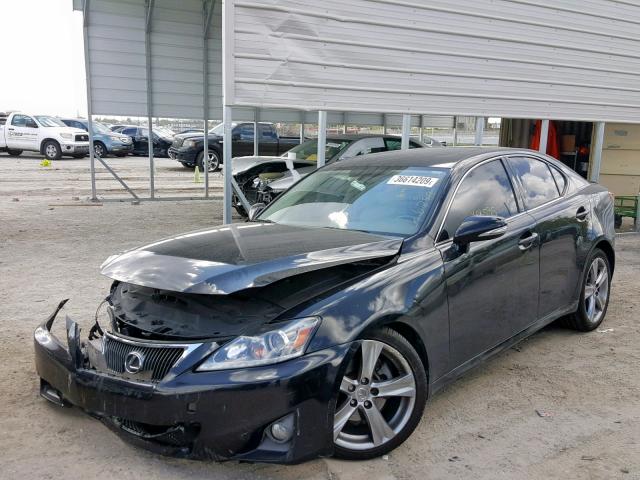 JTHBF5C24B5136282 - 2011 LEXUS IS 250 BLACK photo 2