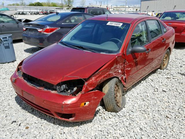 1FAFP34N95W259691 - 2005 FORD FOCUS ZX4 RED photo 2