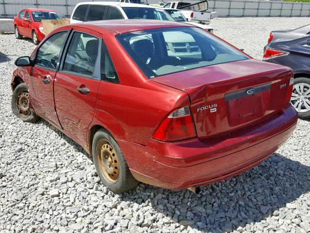 1FAFP34N95W259691 - 2005 FORD FOCUS ZX4 RED photo 3