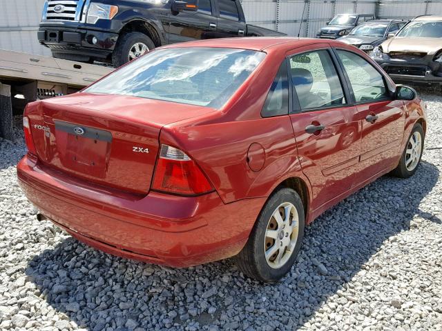 1FAFP34N95W259691 - 2005 FORD FOCUS ZX4 RED photo 4