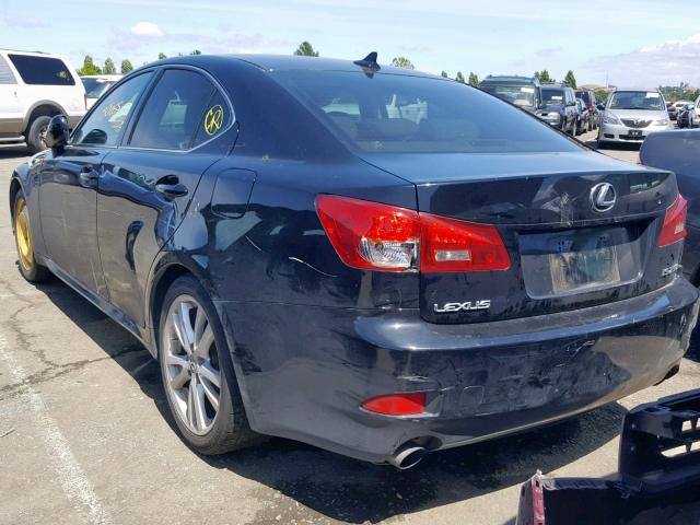 JTHBK262475033182 - 2007 LEXUS IS 250 BLACK photo 3