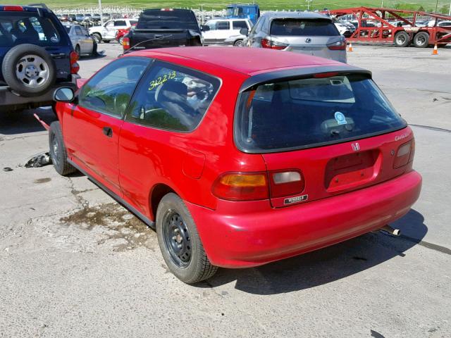 2HGEH2357SH514560 - 1995 HONDA CIVIC CX RED photo 3