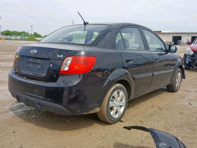 KNADH4A36A6687765 - 2010 KIA RIO LX BLACK photo 4