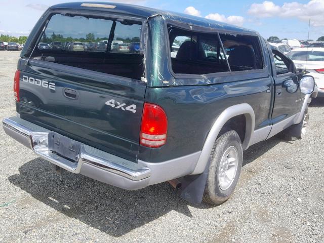 1B7GG26Y4XS216516 - 1999 DODGE DAKOTA GREEN photo 4