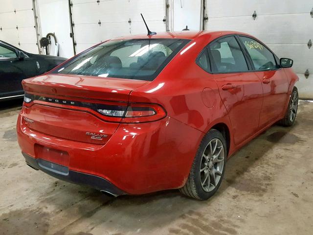 1C3CDFBB1ED902597 - 2014 DODGE DART SXT RED photo 4