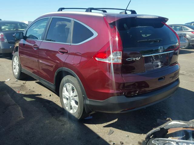 5J6RM4H77DL018210 - 2013 HONDA CR-V EXL MAROON photo 3