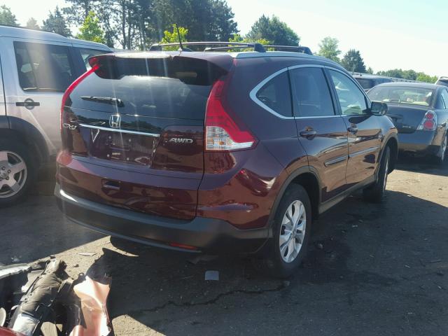 5J6RM4H77DL018210 - 2013 HONDA CR-V EXL MAROON photo 4