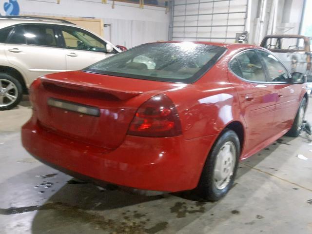 2G2WP552181105101 - 2008 PONTIAC GRAND PRIX RED photo 4
