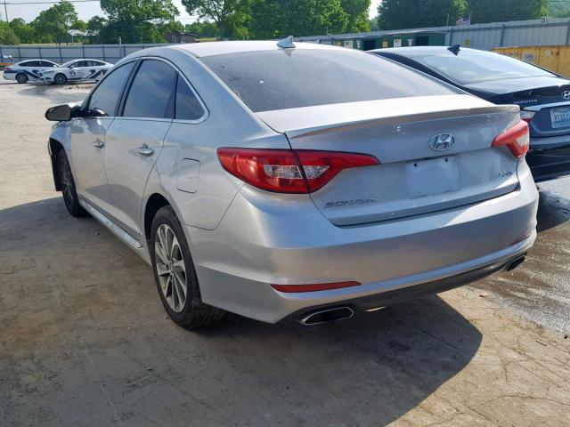 5NPE34AF8FH124620 - 2015 HYUNDAI SONATA SPO SILVER photo 3