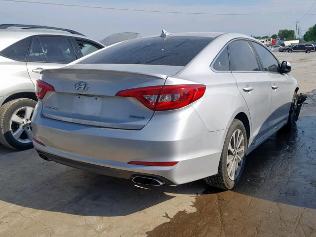 5NPE34AF8FH124620 - 2015 HYUNDAI SONATA SPO SILVER photo 4