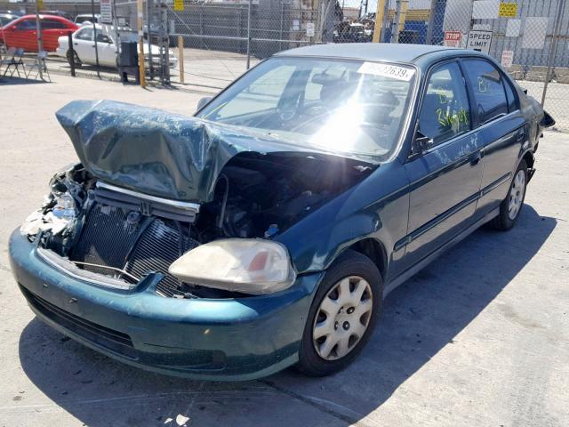 2HGEJ6613XH558003 - 1999 HONDA CIVIC BASE GREEN photo 2