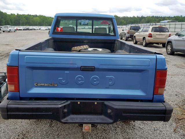 1J7FJ36L8LL137505 - 1990 JEEP COMANCHE P BLUE photo 6