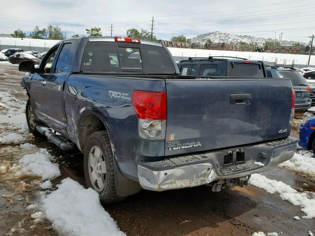 5TFBV58177X014354 - 2007 TOYOTA TUNDRA DOU BLUE photo 3