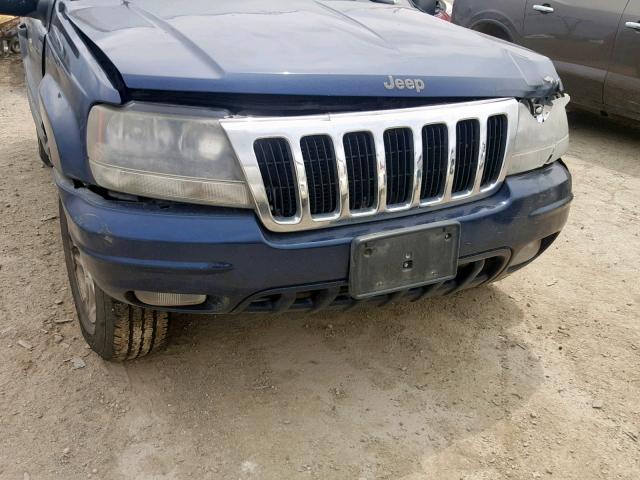 1J4GW48S32C302713 - 2002 JEEP GRAND CHER BLUE photo 9