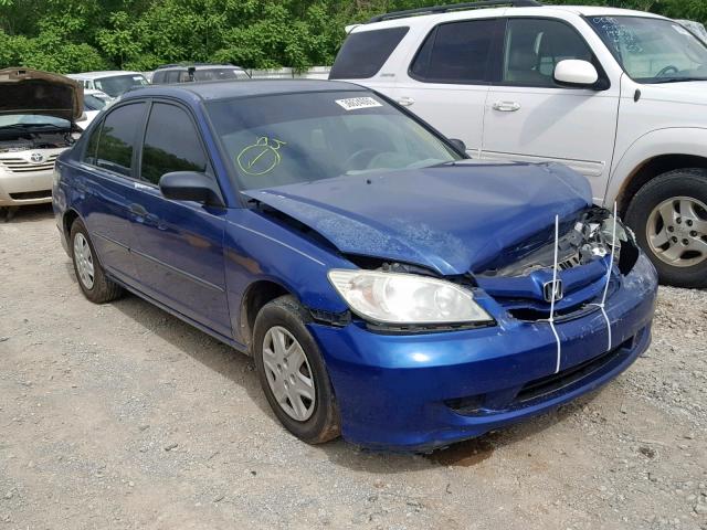 2HGES163X5H558529 - 2005 HONDA CIVIC DX V BLUE photo 1