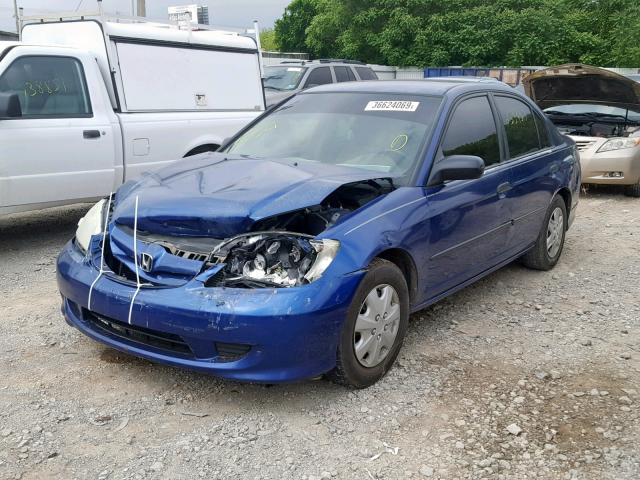 2HGES163X5H558529 - 2005 HONDA CIVIC DX V BLUE photo 2