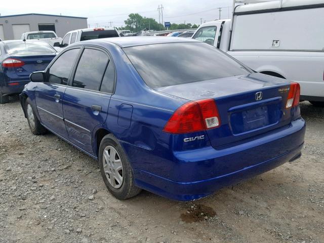 2HGES163X5H558529 - 2005 HONDA CIVIC DX V BLUE photo 3