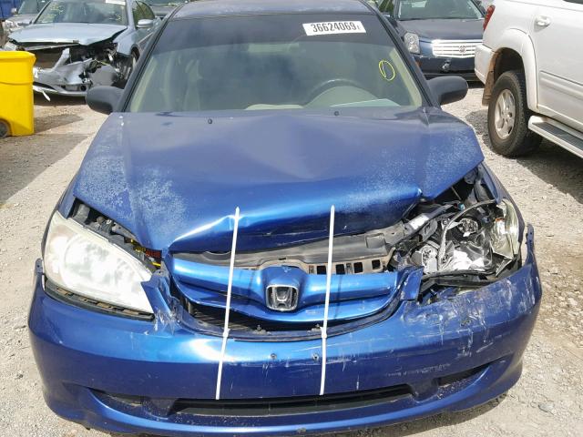 2HGES163X5H558529 - 2005 HONDA CIVIC DX V BLUE photo 7