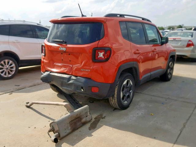 ZACCJAAB7HPE69981 - 2017 JEEP RENEGADE S ნარინჯისფერი ფოტო 4