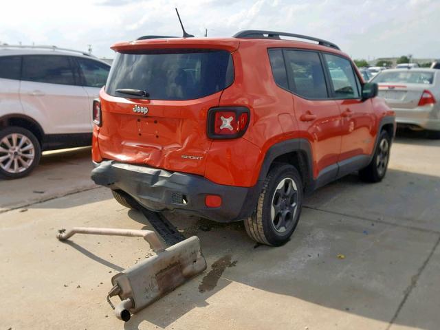 ZACCJAAB7HPE69981 - 2017 JEEP RENEGADE S ORANGE photo 4