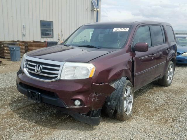 5FNYF4H73CB015446 - 2012 HONDA PILOT EXLN MAROON photo 2