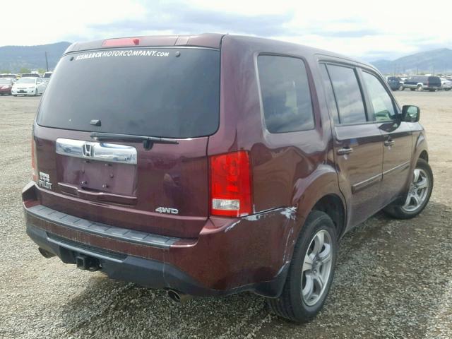 5FNYF4H73CB015446 - 2012 HONDA PILOT EXLN MAROON photo 4