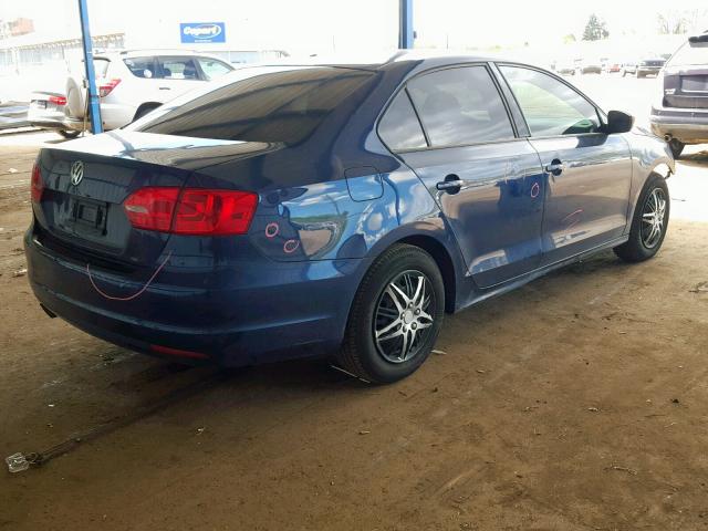 3VW2K7AJ6EM438963 - 2014 VOLKSWAGEN JETTA BASE 蓝色 照片 4