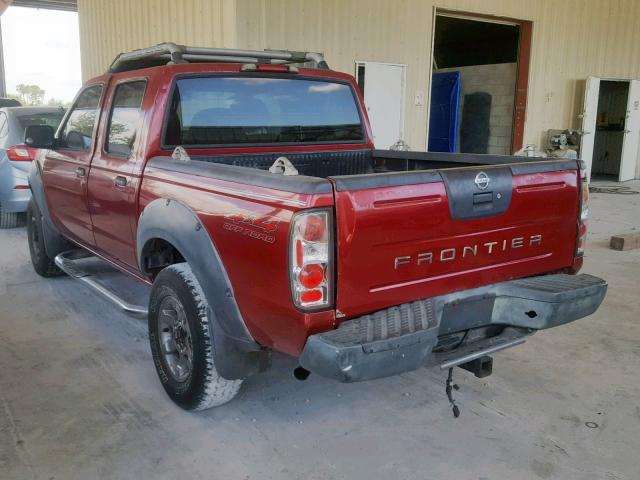 1N6ED27Y62C350877 - 2002 NISSAN FRONTIER C MAROON photo 3