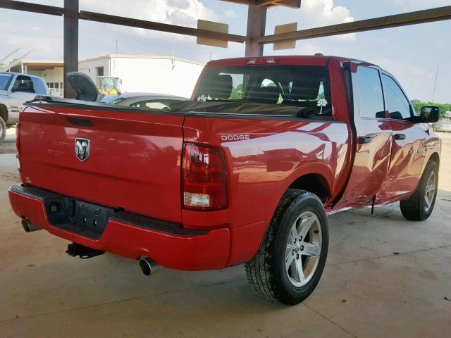 1C6RD6KT6CS170031 - 2012 DODGE RAM 1500 S RED photo 4