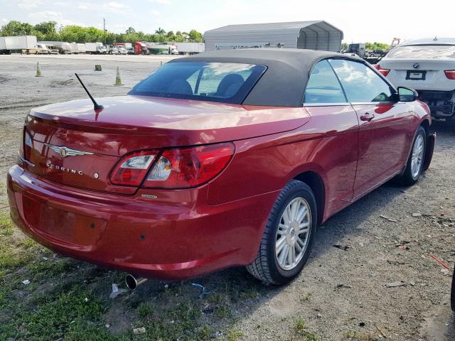 1C3LC55R98N615593 - 2008 CHRYSLER SEBRING TO RED photo 4