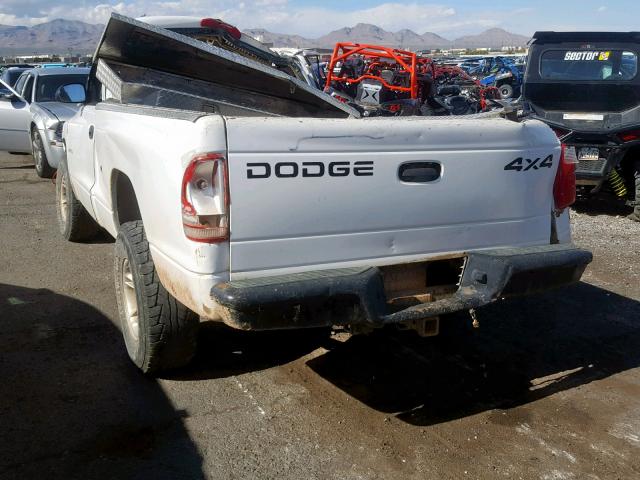 1B7GG26X5YS711820 - 2000 DODGE DAKOTA WHITE photo 3