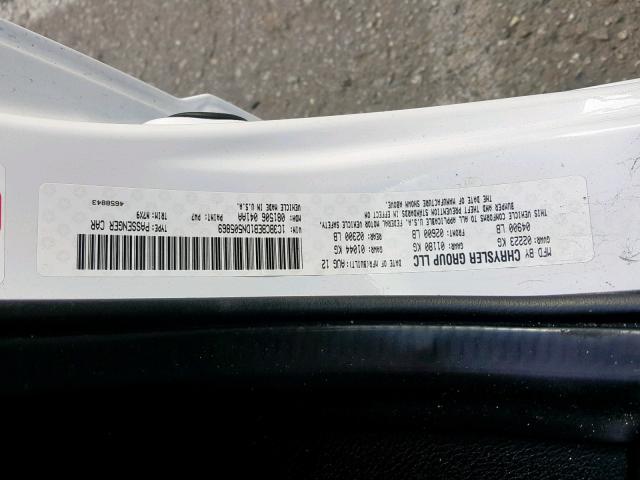 1C3BCBEB1DN505869 - 2013 CHRYSLER 200 TOURIN WHITE photo 10