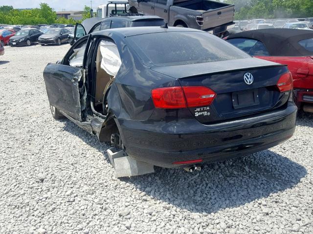 3VWLL7AJXCM363988 - 2012 VOLKSWAGEN JETTA TDI BLACK photo 3