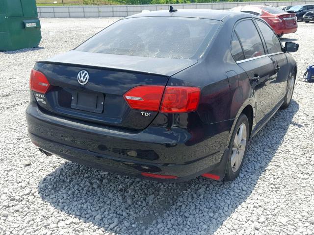 3VWLL7AJXCM363988 - 2012 VOLKSWAGEN JETTA TDI BLACK photo 4