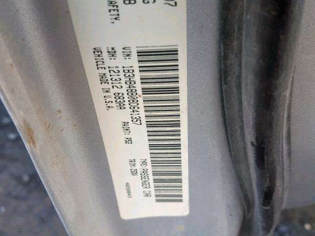 1B3HB48B08D641357 - 2008 DODGE CALIBER SX SILVER photo 10