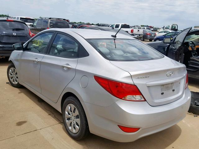 KMHCT4AE7GU073435 - 2016 HYUNDAI ACCENT SE SILVER photo 3