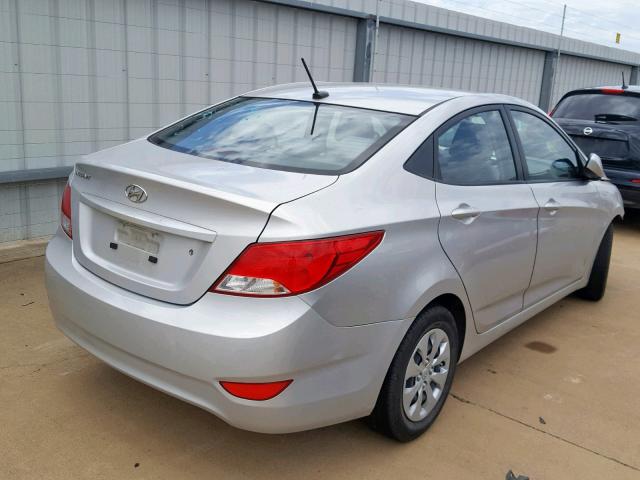 KMHCT4AE7GU073435 - 2016 HYUNDAI ACCENT SE SILVER photo 4