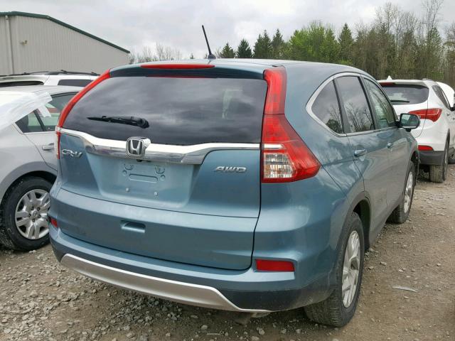 2HKRM4H54FH700649 - 2015 HONDA CR-V EX BLUE photo 4