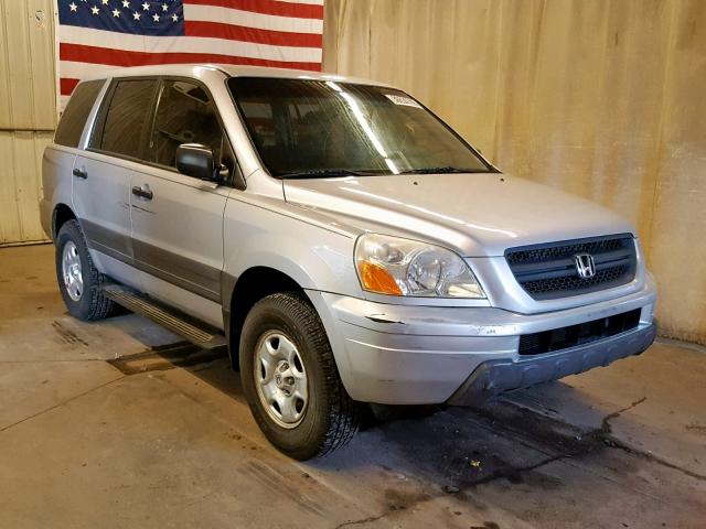 2HKYF18144H598610 - 2004 HONDA PILOT LX SILVER photo 1