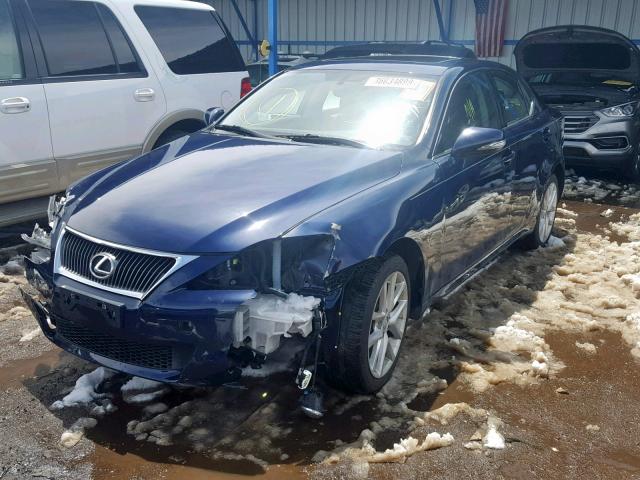 JTHCF5C27C5057078 - 2012 LEXUS IS 250 BLUE photo 2