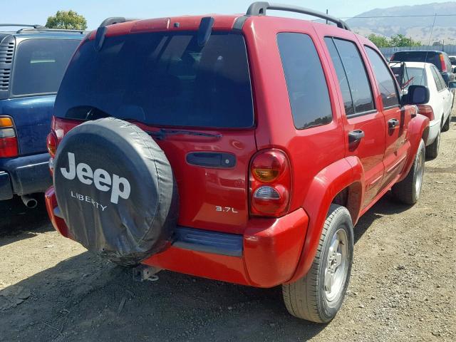 1J4GK58K42W205701 - 2002 JEEP LIBERTY LI RED photo 4