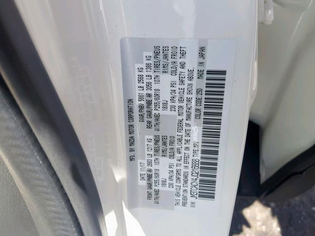 JM3TCACY4J0216888 - 2018 MAZDA CX-9 TOURI WHITE photo 10